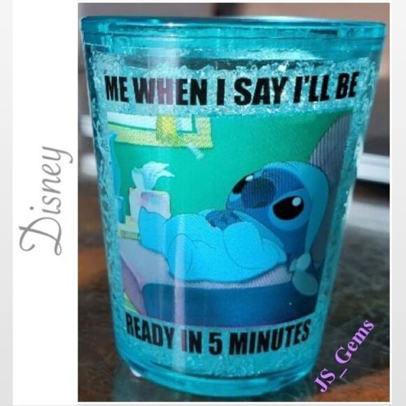 New Disney Stitch Blue Shot Glass Is Plastic - Picture 1 of 11